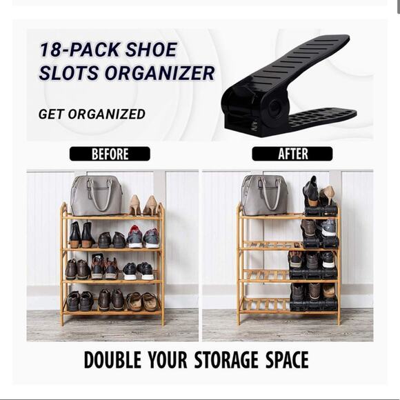 Shoe Slots Adjustable Shoe Organizer, 18 Piece - Picture 5 of 9